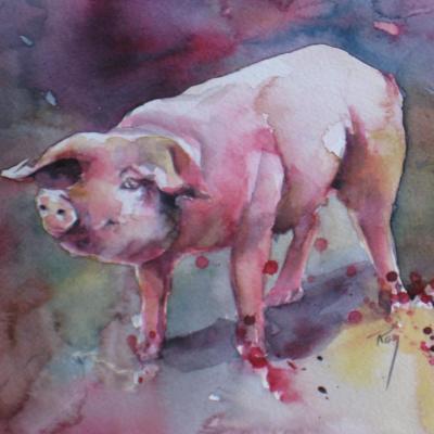 un amour de cochon! 90 euros (+20€)- 20 x 20 cm- mai 2012