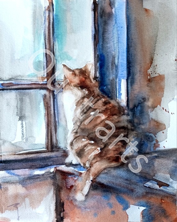 Chat perché- 30x40cm-Mai 2025- 80€