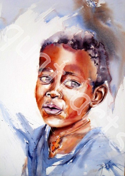 Innocence au Cap Vert - 35 x 54 cm- avril 2014
