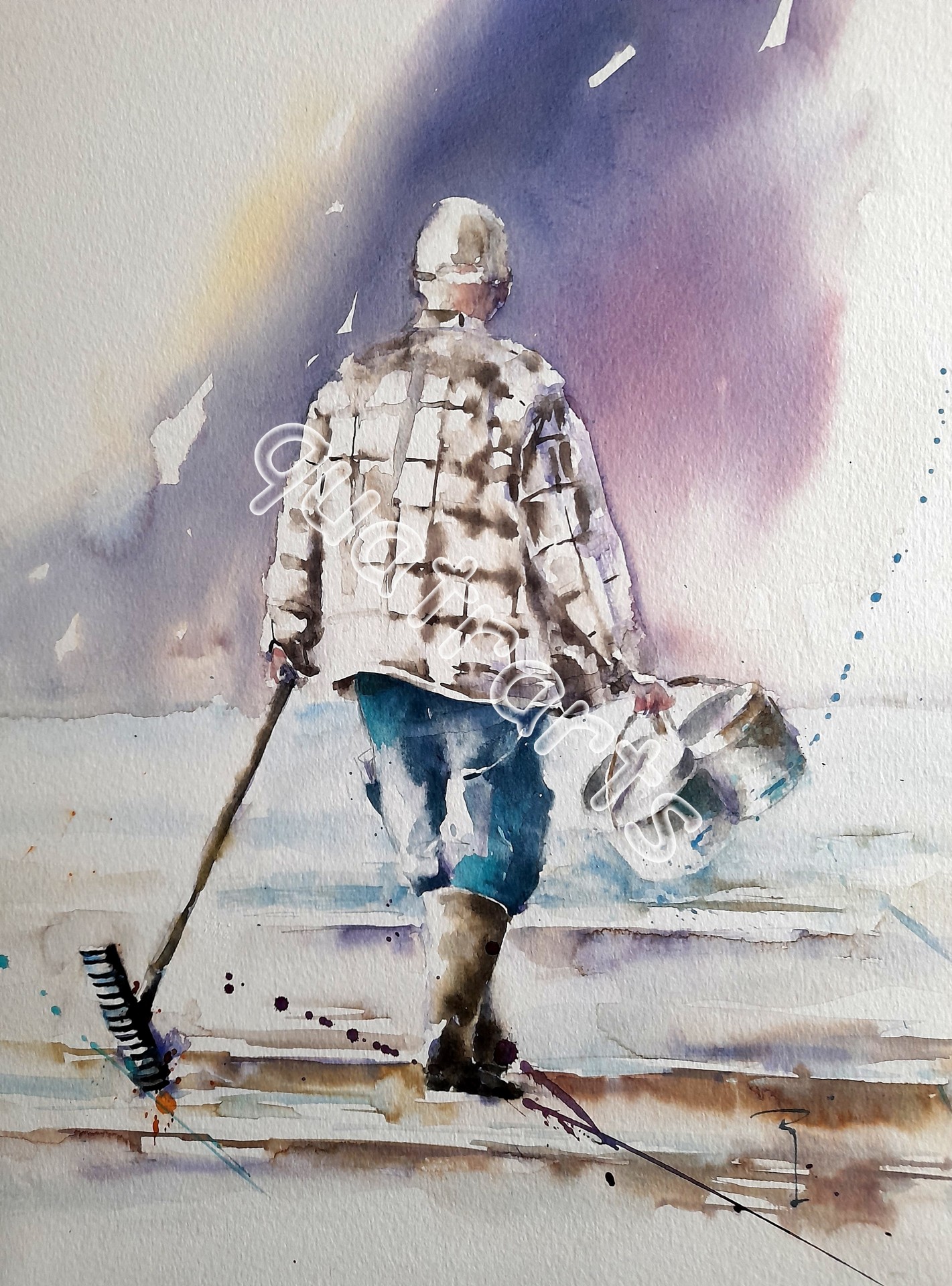 Le pêcheur- 40x60cm-Prix sur demande- Décembre 2021