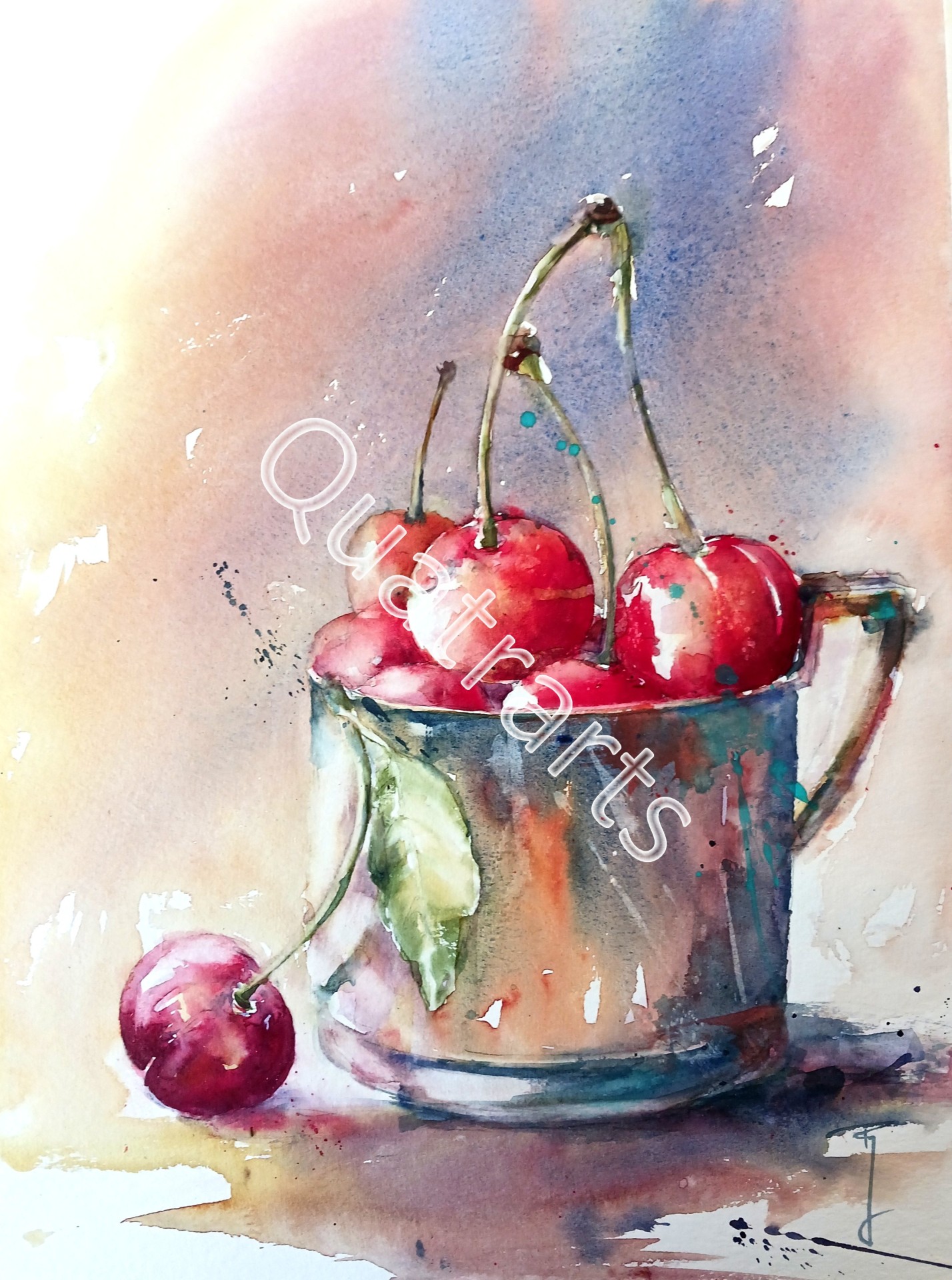 Les cerises-40x50cm-Avril 2025- 120€