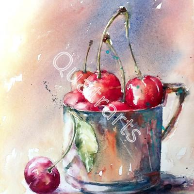 Les cerises-40x50cm-Avril 2025- 120€
