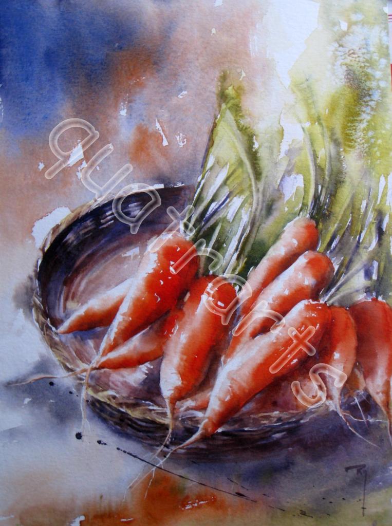 Mes carottes- 30 x 40 cm- Prix sur demande- Décembre 2014